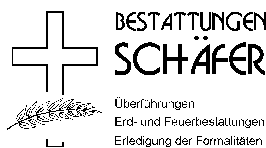 Logo Bestattungen Schäfer mit Kreuz und Zweig